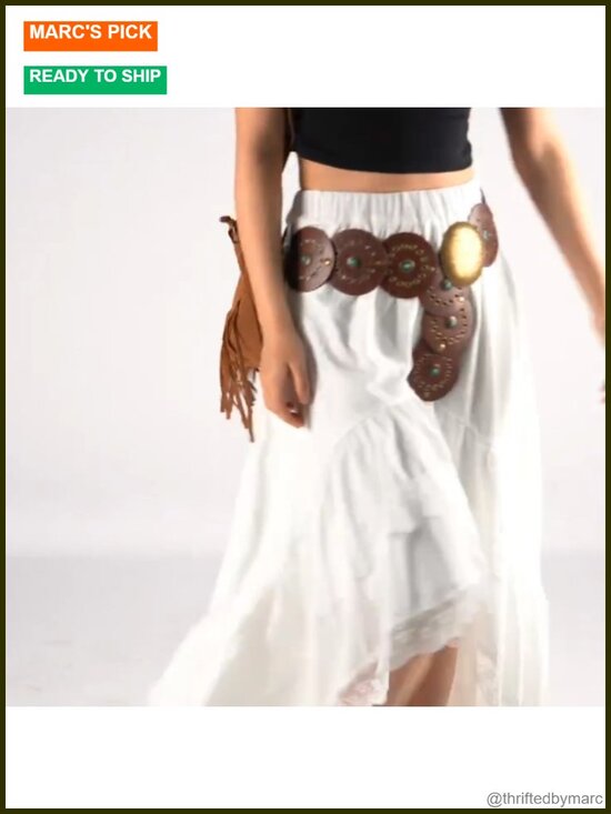 Western PU Leather Wide Concho Belt for Women Cowgirl Cowboy Country main image 6